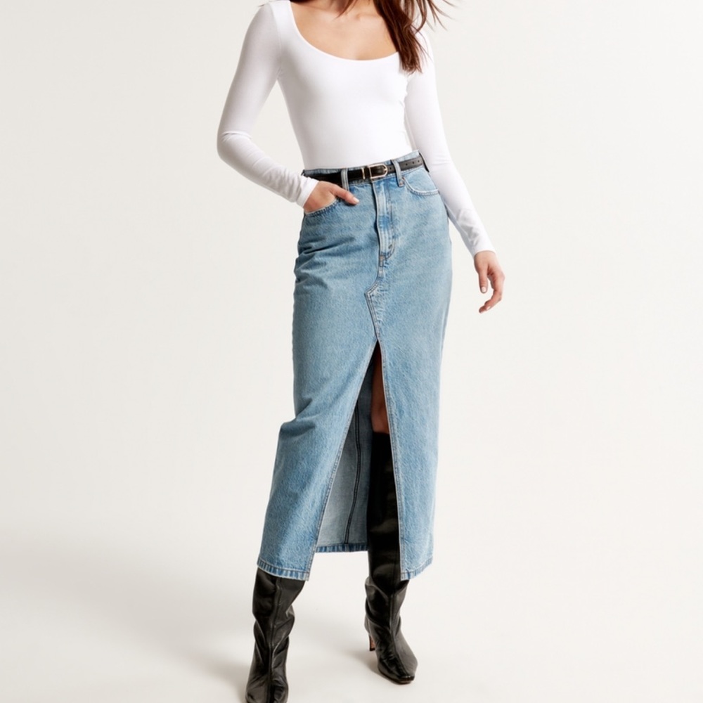 Abercrombie Denim Maxi Skirt NWT